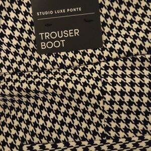 Torrid Black and White Houndstooth Trouser Boot Pants